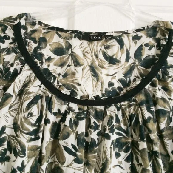 Floral peasant brown top sz XL - Picture 2 of 6